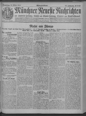 Münchner neueste Nachrichten Samstag 18. März 1916