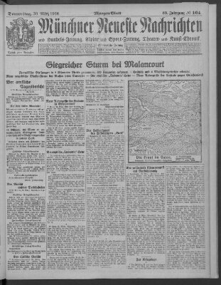 Münchner neueste Nachrichten Donnerstag 30. März 1916