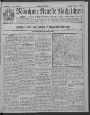 Münchner neueste Nachrichten Freitag 31. März 1916