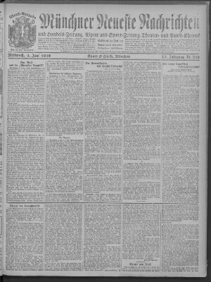 Münchner neueste Nachrichten Mittwoch 4. Juni 1919