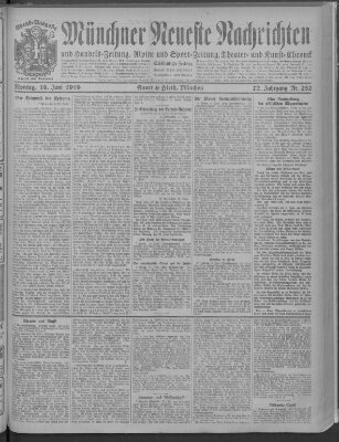 Münchner neueste Nachrichten Montag 16. Juni 1919