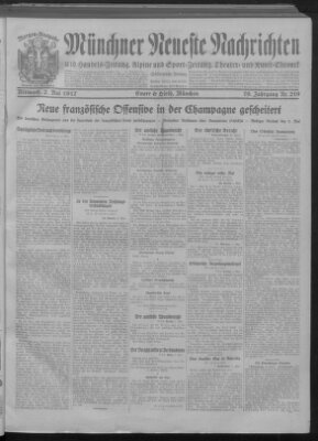 Münchner neueste Nachrichten Mittwoch 2. Mai 1917