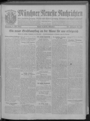 Münchner neueste Nachrichten Dienstag 8. Mai 1917