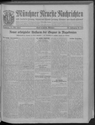 Münchner neueste Nachrichten Sonntag 13. Mai 1917