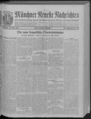 Münchner neueste Nachrichten Mittwoch 16. Mai 1917