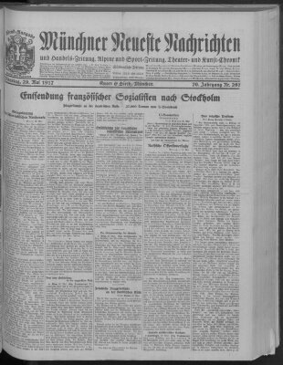 Münchner neueste Nachrichten Dienstag 29. Mai 1917