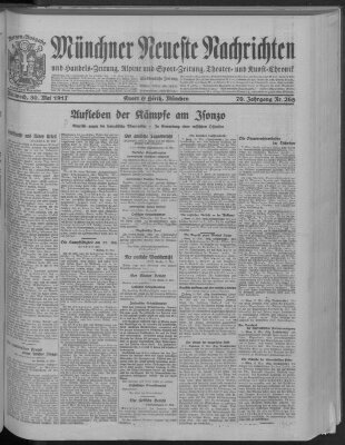 Münchner neueste Nachrichten Mittwoch 30. Mai 1917