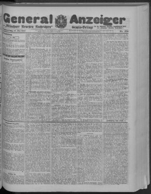 Münchner neueste Nachrichten Donnerstag 31. Mai 1917