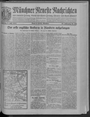 Münchner neueste Nachrichten Samstag 9. Juni 1917