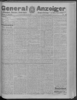 Münchner neueste Nachrichten Dienstag 12. Juni 1917