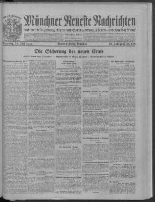 Münchner neueste Nachrichten Samstag 23. Juni 1917