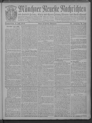 Münchner neueste Nachrichten Donnerstag 3. Juli 1919