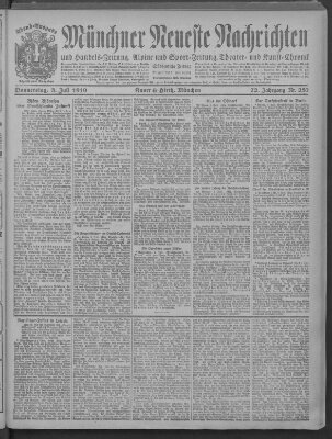 Münchner neueste Nachrichten Donnerstag 3. Juli 1919