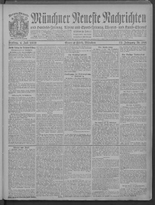 Münchner neueste Nachrichten Freitag 4. Juli 1919