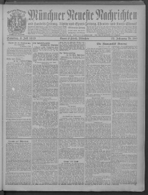 Münchner neueste Nachrichten Samstag 5. Juli 1919