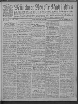 Münchner neueste Nachrichten Dienstag 8. Juli 1919