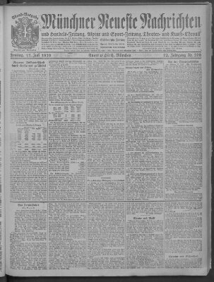 Münchner neueste Nachrichten Freitag 11. Juli 1919