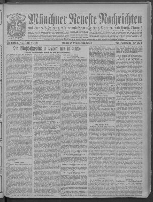 Münchner neueste Nachrichten Samstag 12. Juli 1919