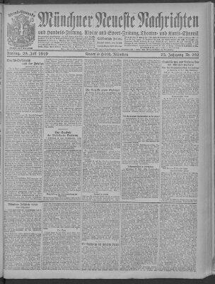 Münchner neueste Nachrichten Freitag 25. Juli 1919