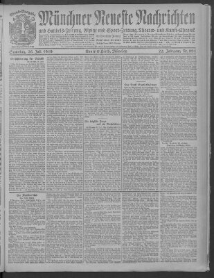 Münchner neueste Nachrichten Samstag 26. Juli 1919