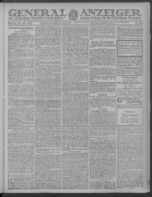 Münchner neueste Nachrichten Mittwoch 30. Juli 1919