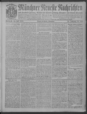 Münchner neueste Nachrichten Mittwoch 30. Juli 1919