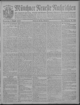 Münchner neueste Nachrichten Samstag 2. August 1919