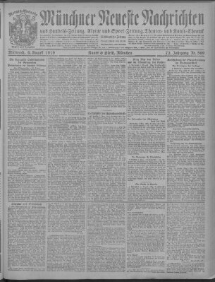 Münchner neueste Nachrichten Mittwoch 6. August 1919