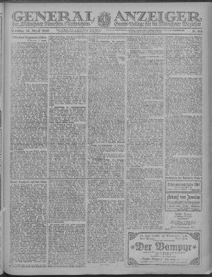 Münchner neueste Nachrichten Dienstag 12. August 1919