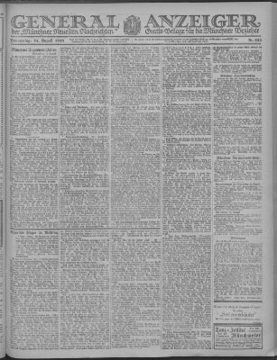 Münchner neueste Nachrichten Donnerstag 14. August 1919