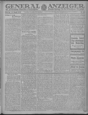 Münchner neueste Nachrichten Dienstag 19. August 1919