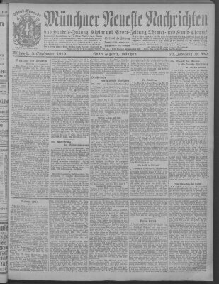 Münchner neueste Nachrichten Mittwoch 3. September 1919