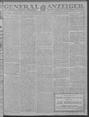 Münchner neueste Nachrichten Donnerstag 4. September 1919