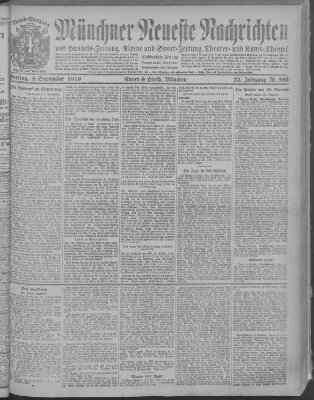 Münchner neueste Nachrichten Freitag 5. September 1919