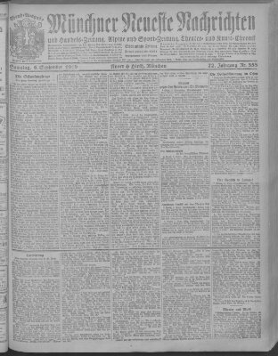 Münchner neueste Nachrichten Samstag 6. September 1919