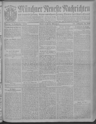 Münchner neueste Nachrichten Montag 8. September 1919