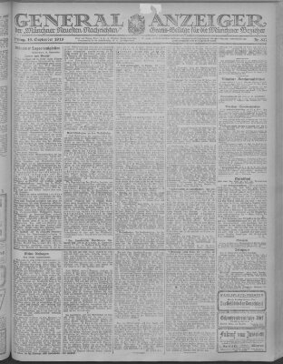 Münchner neueste Nachrichten Freitag 19. September 1919