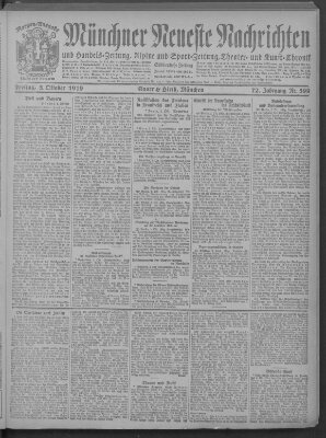 Münchner neueste Nachrichten Freitag 3. Oktober 1919