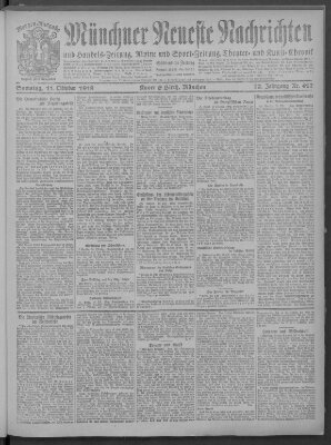 Münchner neueste Nachrichten Samstag 11. Oktober 1919