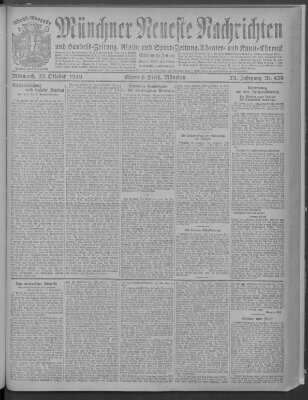 Münchner neueste Nachrichten Mittwoch 22. Oktober 1919