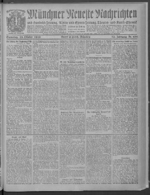 Münchner neueste Nachrichten Samstag 25. Oktober 1919