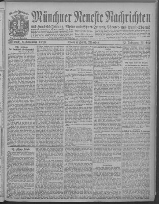 Münchner neueste Nachrichten Mittwoch 5. November 1919