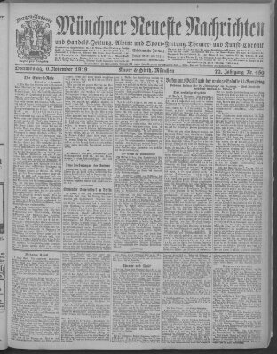 Münchner neueste Nachrichten Donnerstag 6. November 1919