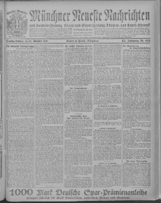 Münchner neueste Nachrichten Samstag 22. November 1919