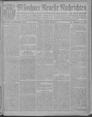 Münchner neueste Nachrichten Dienstag 25. November 1919