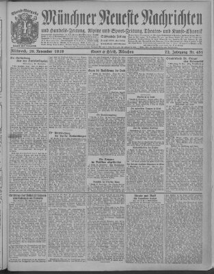 Münchner neueste Nachrichten Mittwoch 26. November 1919