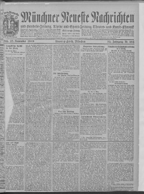 Münchner neueste Nachrichten Freitag 28. November 1919