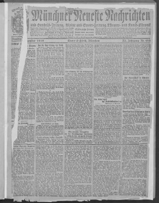 Münchner neueste Nachrichten Montag 1. Dezember 1919