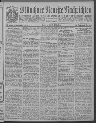 Münchner neueste Nachrichten Dienstag 2. Dezember 1919