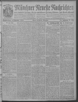 Münchner neueste Nachrichten Donnerstag 4. Dezember 1919